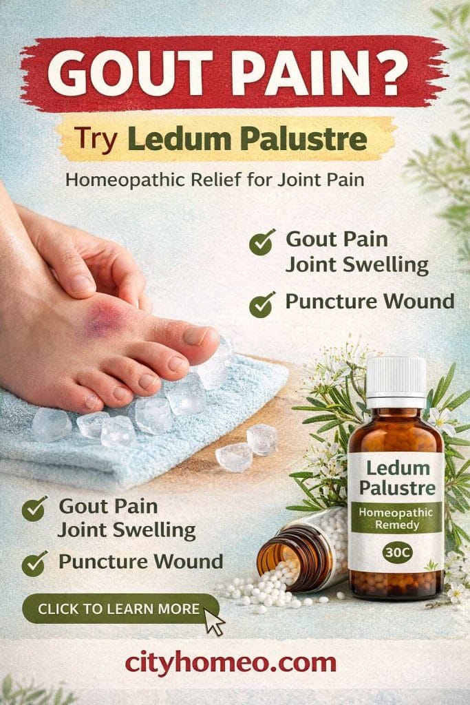 Ledum Palustre Homeopathy Treatment for Gout and High Uric Acid