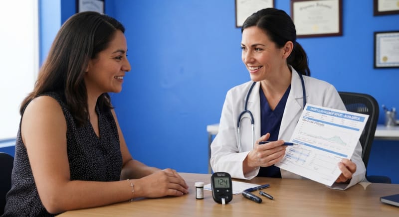 Doctor explaining report