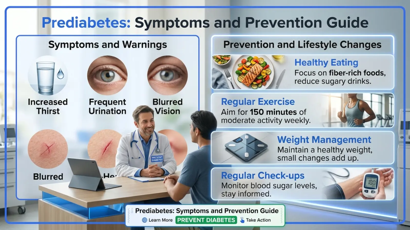 Healthy lifestyle habits that may help reduce the risk of prediabetes and support healthy blood sugar levels.
